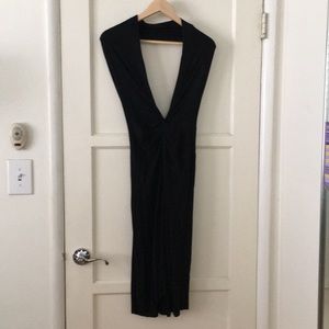 Black Plunging Front and Back dress
